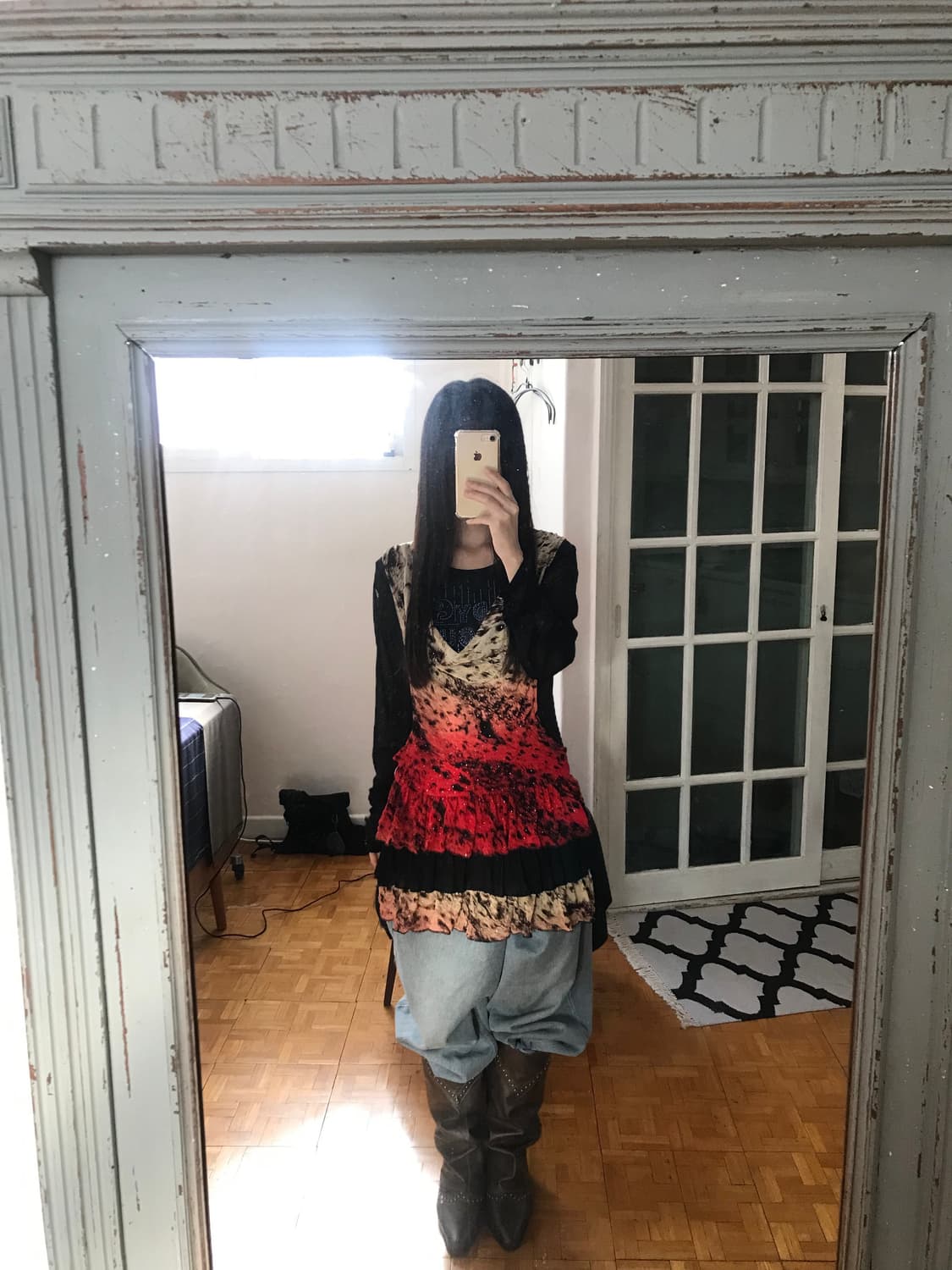 vintage shirring frill pattern top 상품이미지2