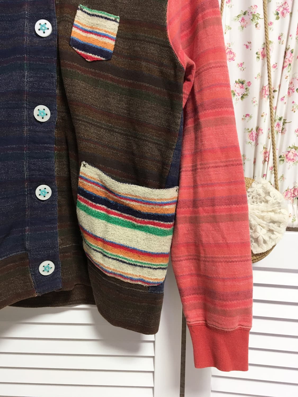 빈티지 히피 컬러패턴 후드집업 상품이미지2