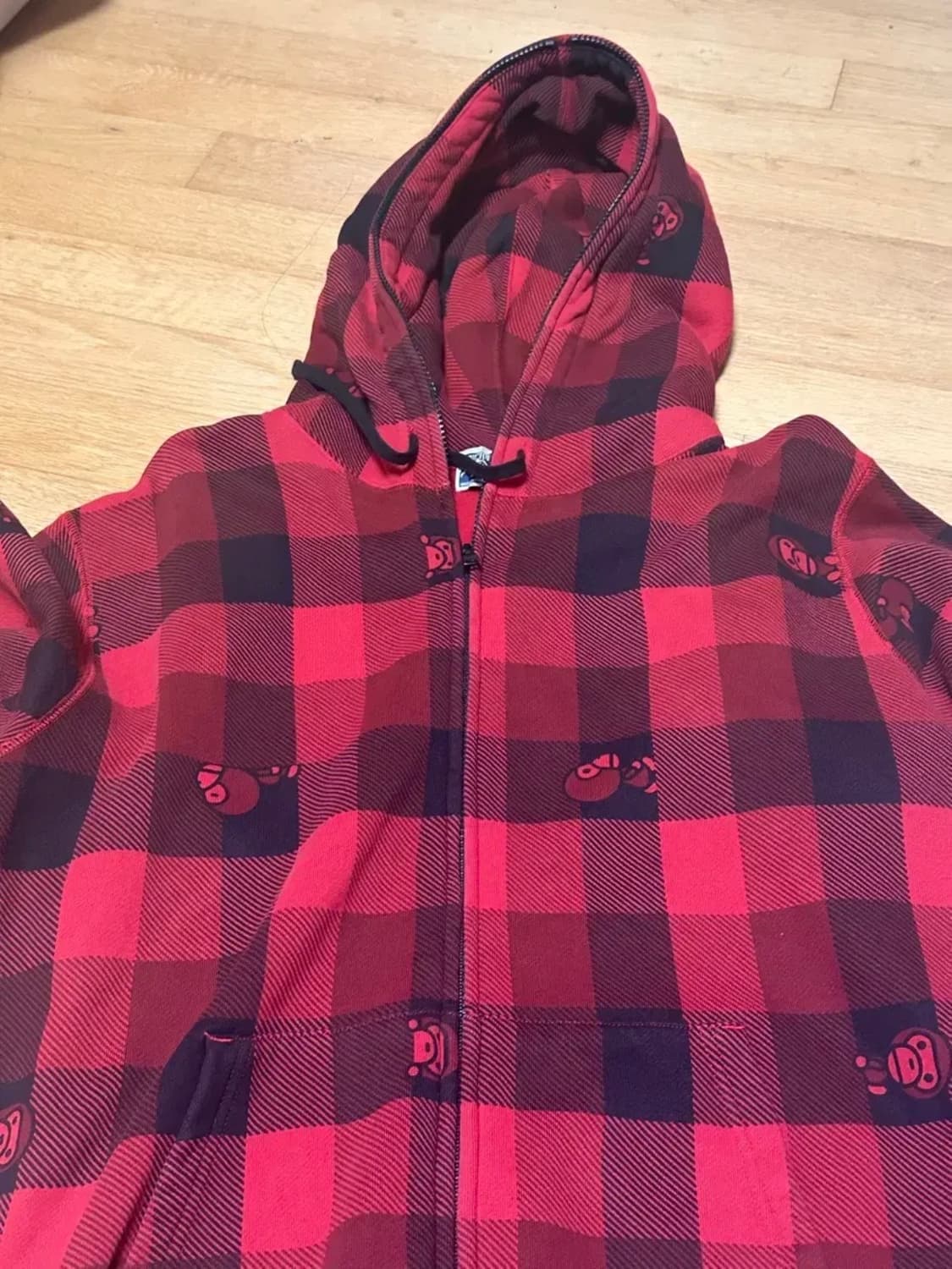 베이프 체크 후드집업 상품이미지2