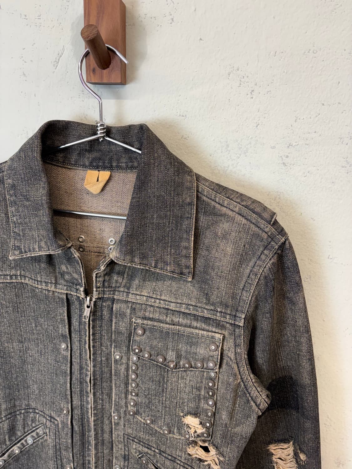 JPN 빈티지 레터링 큐빅 집업 데님 자켓 상품이미지7