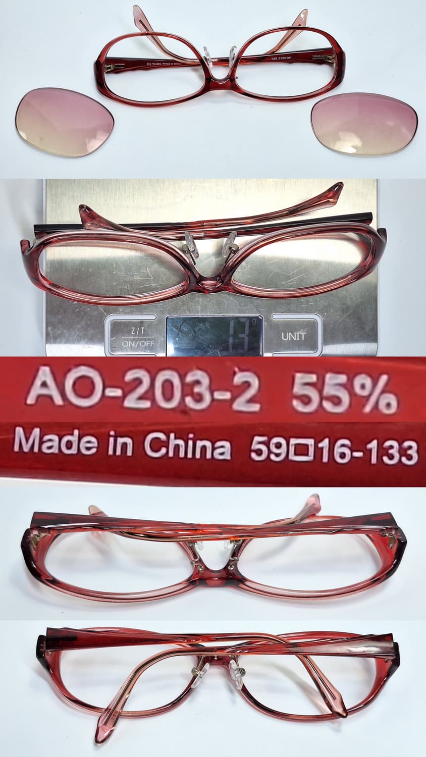 여성용 안경테 겸 선글라스 AO-203-2 55% 일본 수입 y2k 패션 상품이미지8