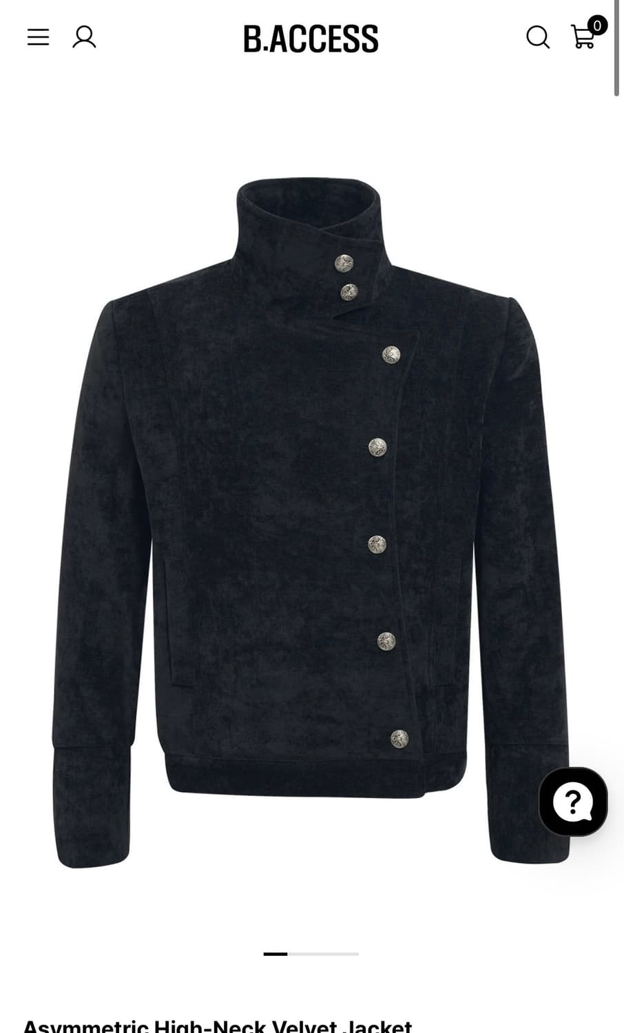 비엑세스 하이넥 벨벳 사선 자켓  상품이미지2