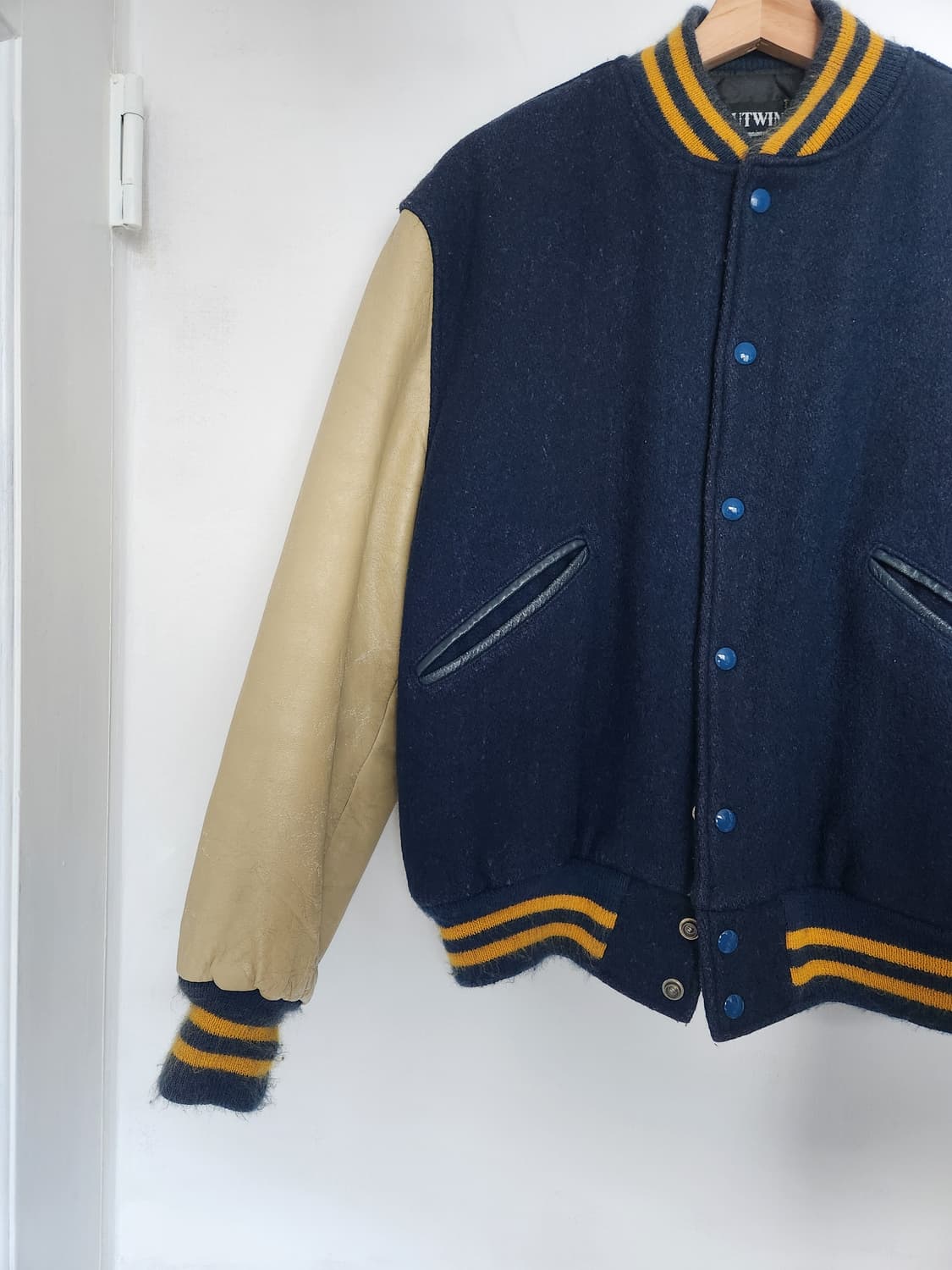 80s Butwin 레더 울 바시티 자켓(USAmade) 상품이미지3