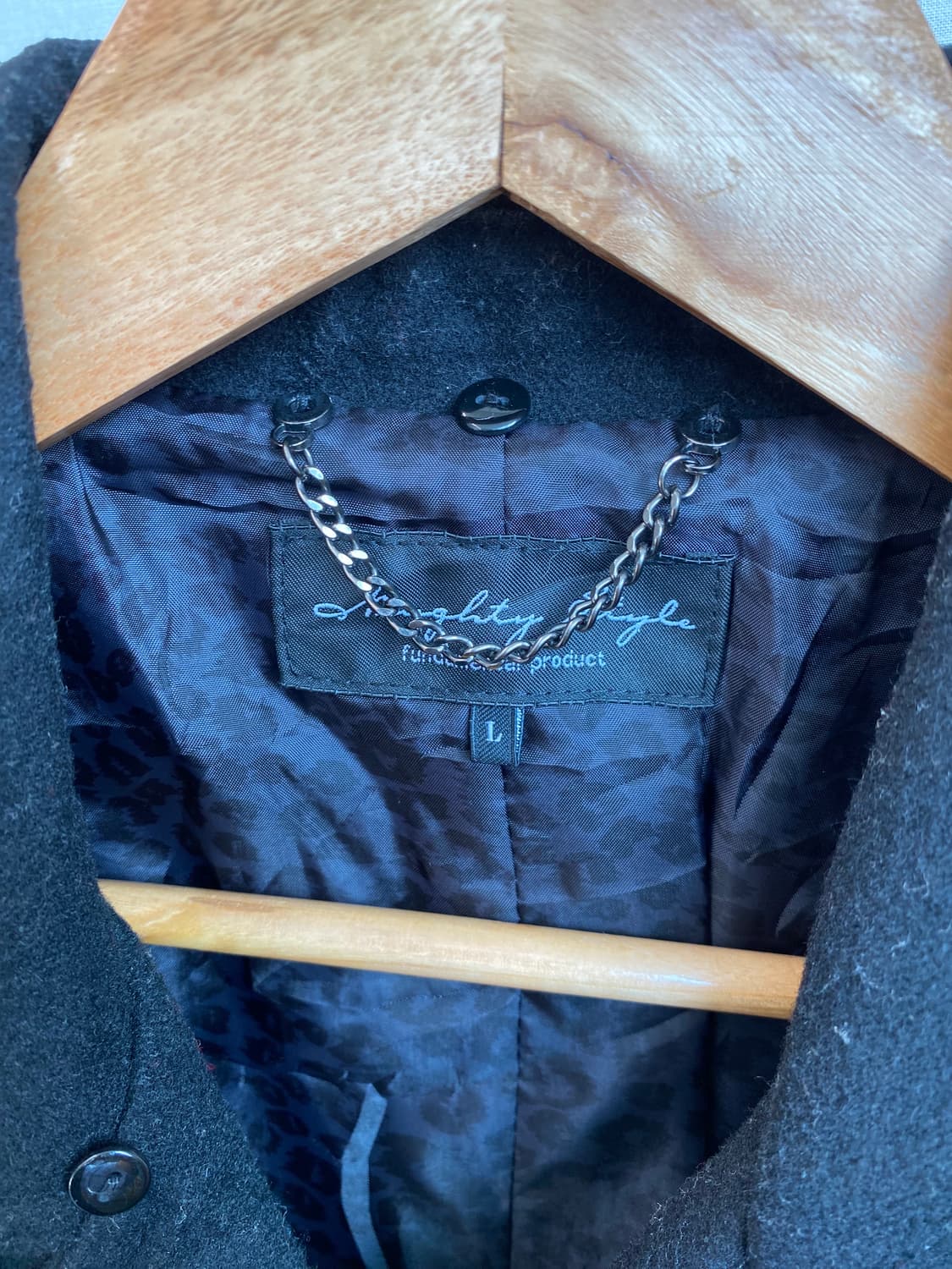 블랙 울혼방 피코트(M-L) 상품이미지6