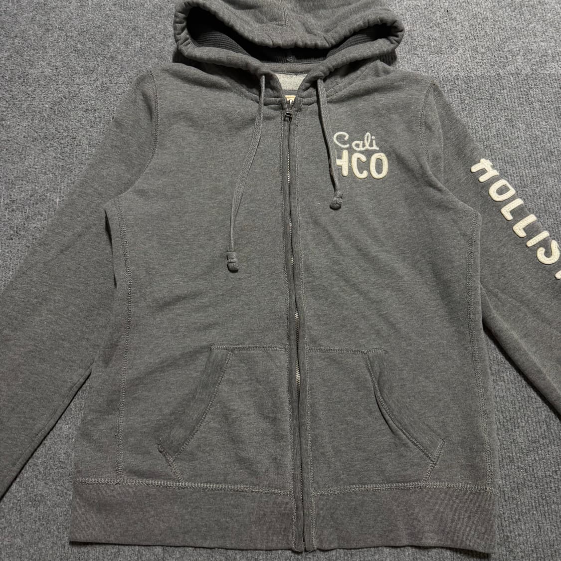 대장템 슬림핏 홀리스터 그레이 후드집업 L 상품이미지2