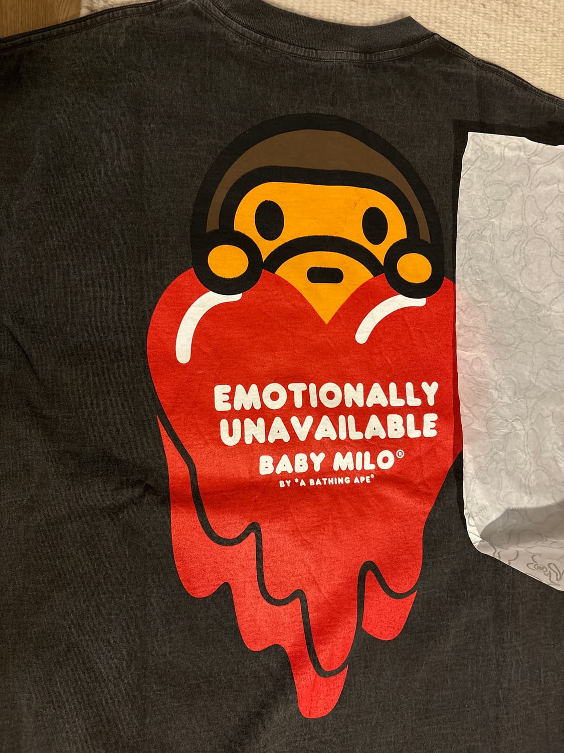 베이프 EMOTIONALLY UNAVAILABLE 베이비마일로 티 블랙M 상품이미지6