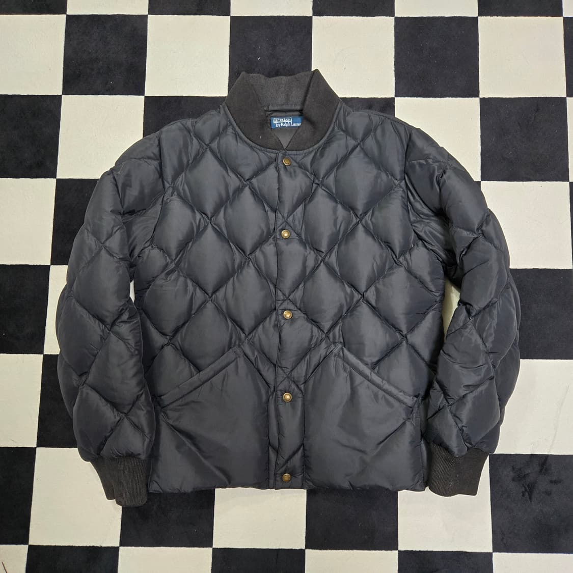 XL 폴로랄프로렌 다이아몬드 퀄팅 거위털 구스다운 자켓 블랙 상품이미지1