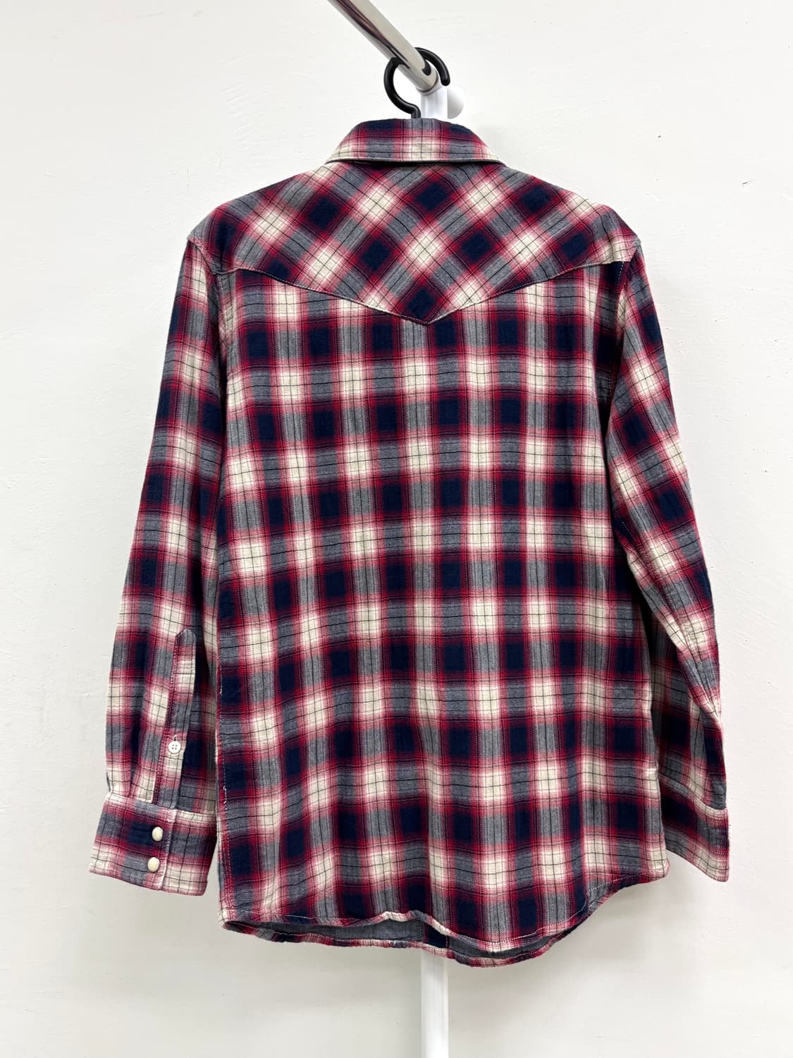 빈티지 레드 체크 웨스턴 셔츠 상품이미지7