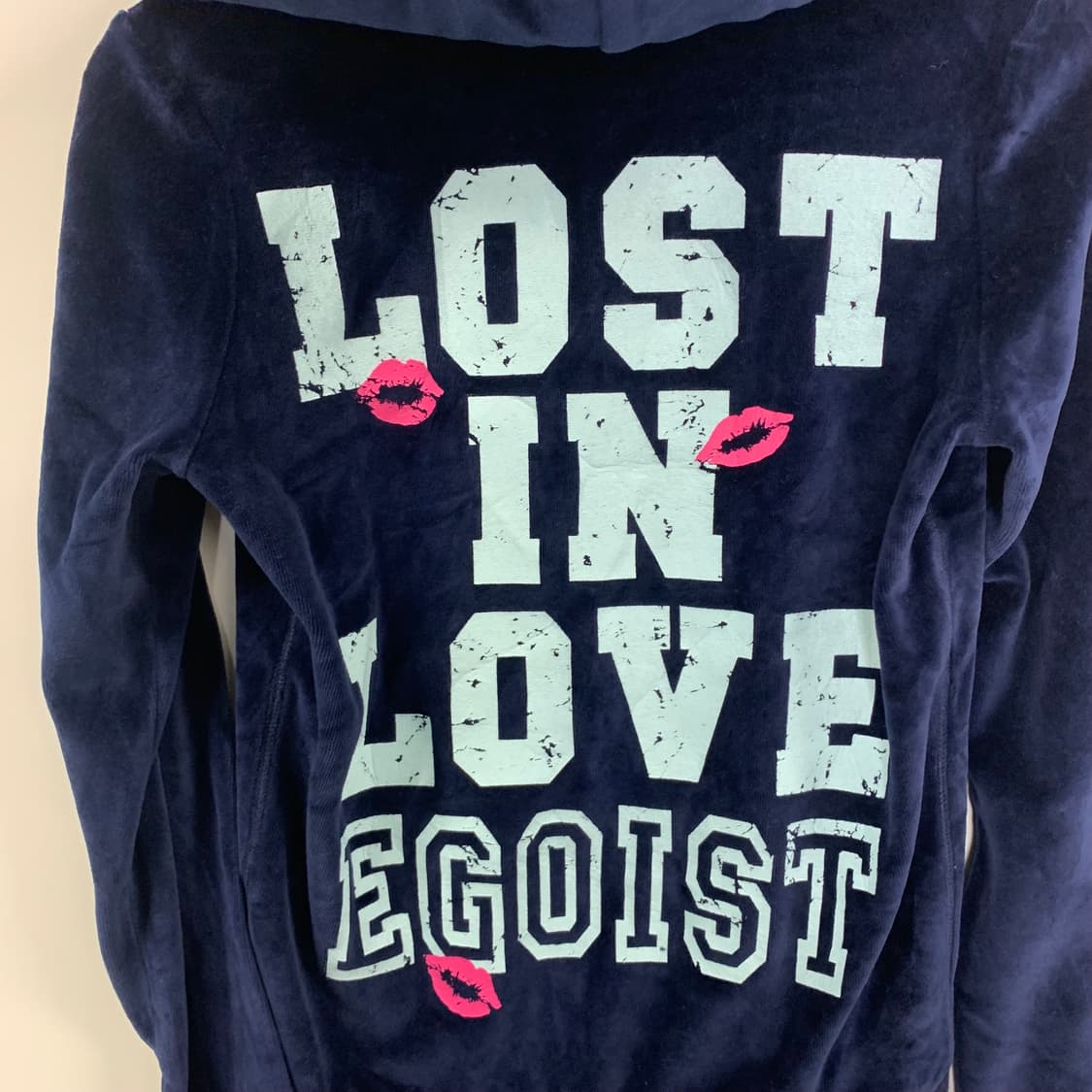 에고이스트 와투케 네이비 벨벳 후드집업 상품이미지4