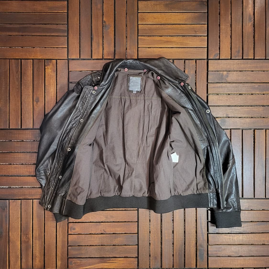 써스데이 아일랜드 레더 자켓 (105) 상품이미지8