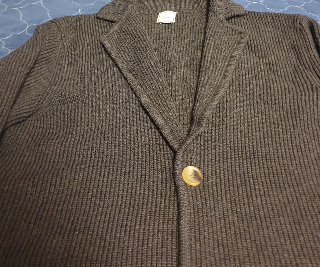 VERNO 베르노 울100% 클래식 혜비 가디건 블레이저 브라운 (L) 상품이미지2