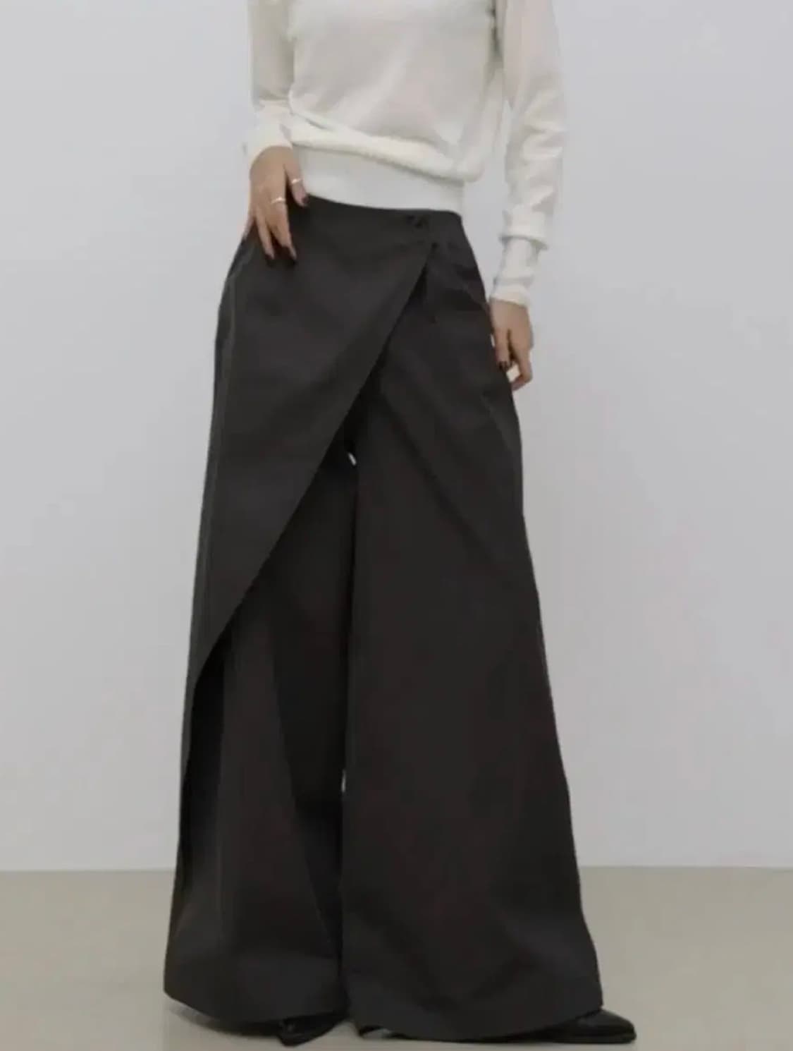 트리밍버드 오블리크 랩팬츠 차콜브라운 상품이미지1