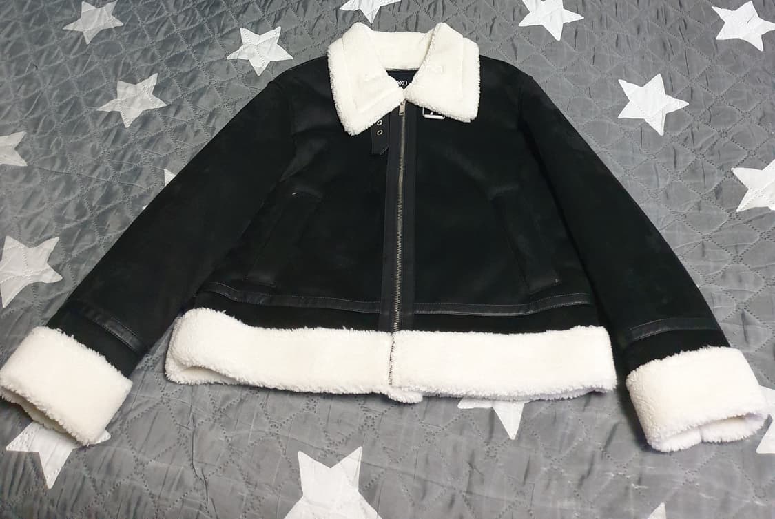 미쏘 스탠카라 스웨이드 숏 무스탕 자켓 블랙 (S) 상품이미지3