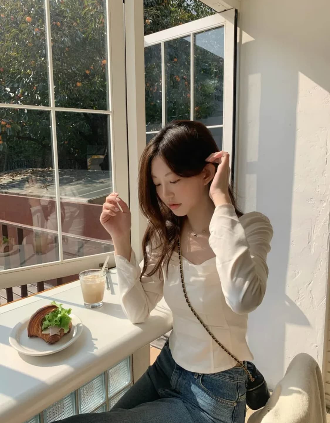 제니오 클린스퀘어 블라우스 아이보리 S 상품이미지1