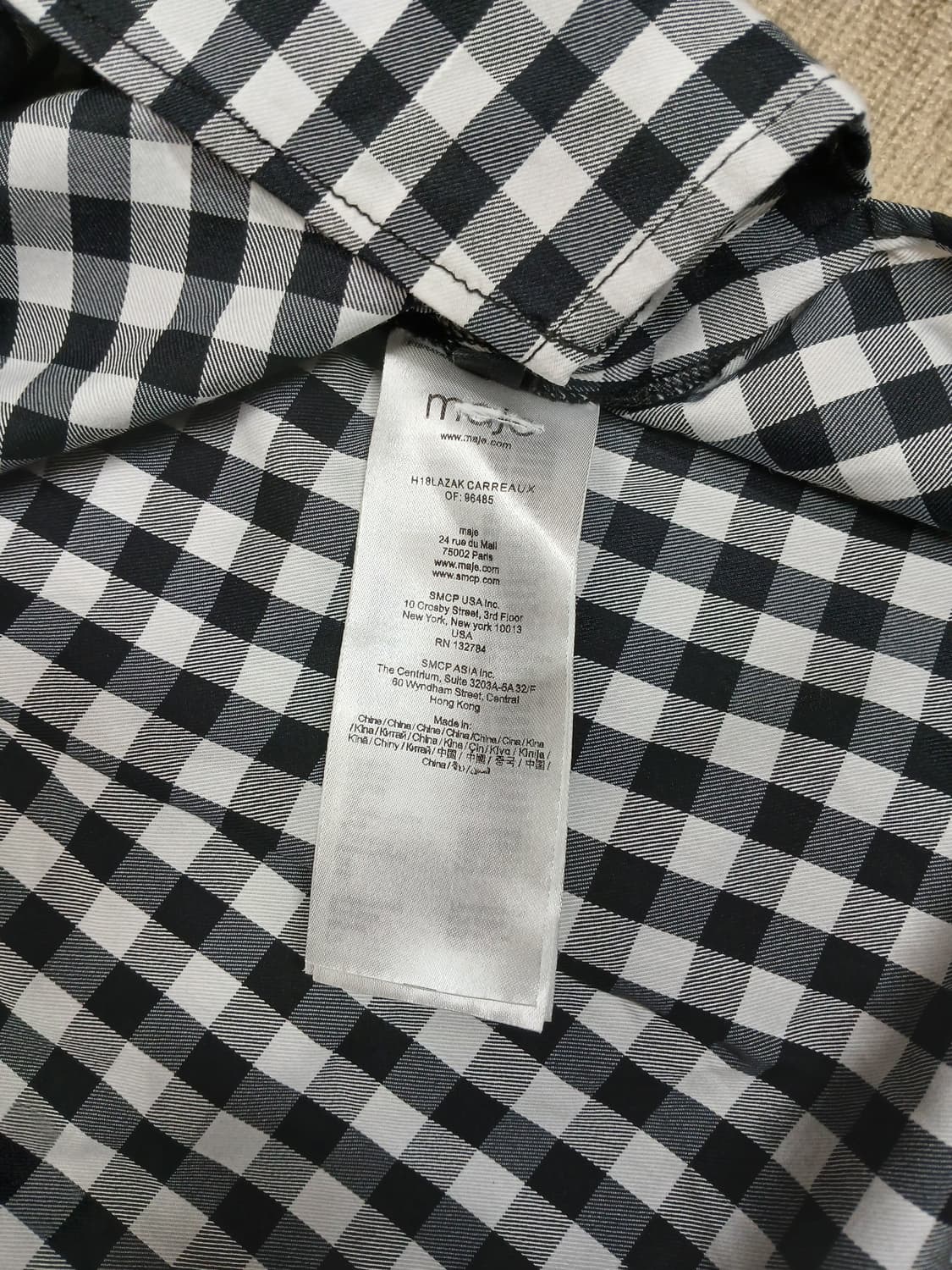 MAJE 깅엄 체크 레이어드 셔츠  상품이미지4