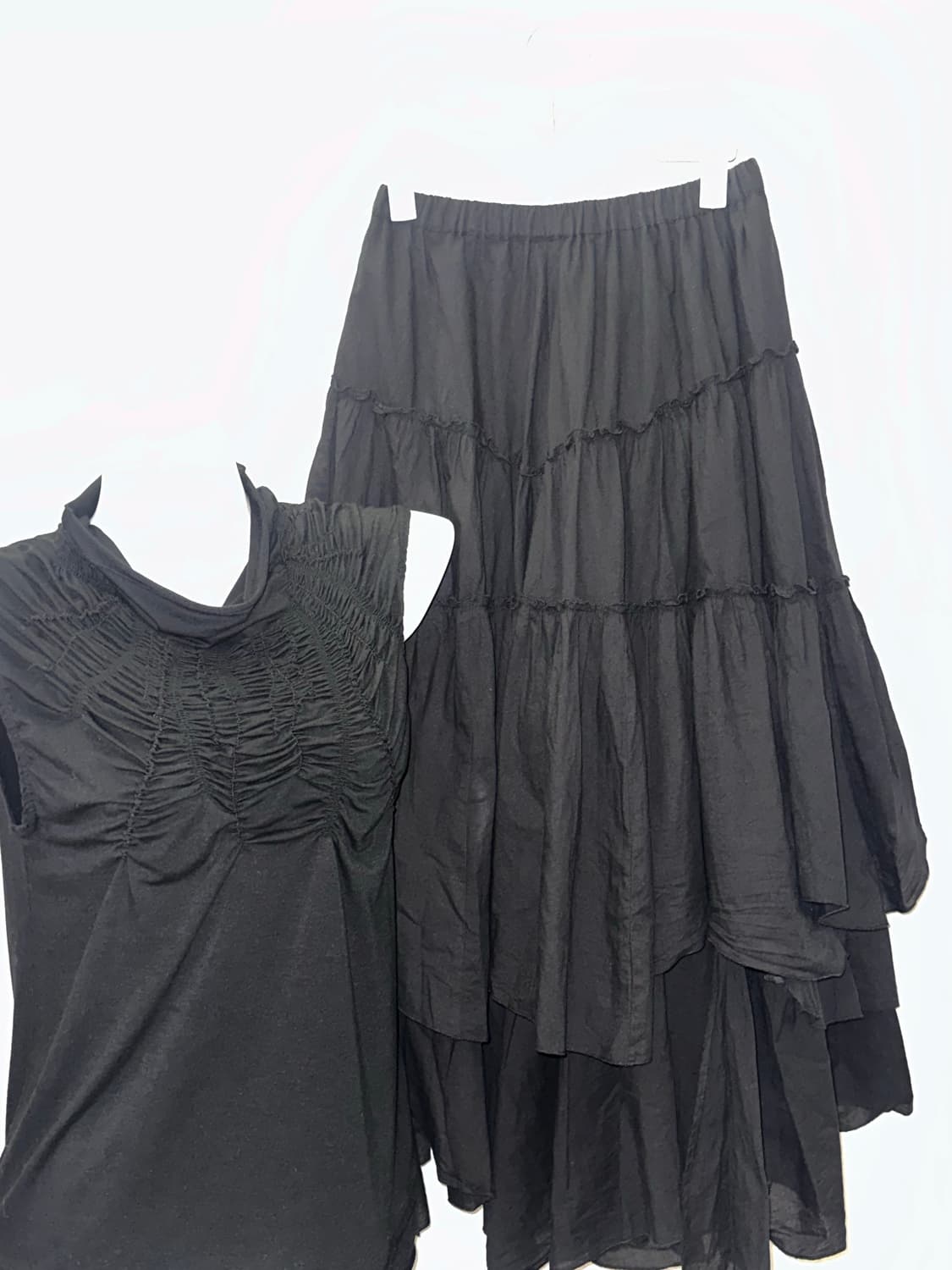 고스 고딕 빈티지 프릴 롱 스커트 상품이미지3