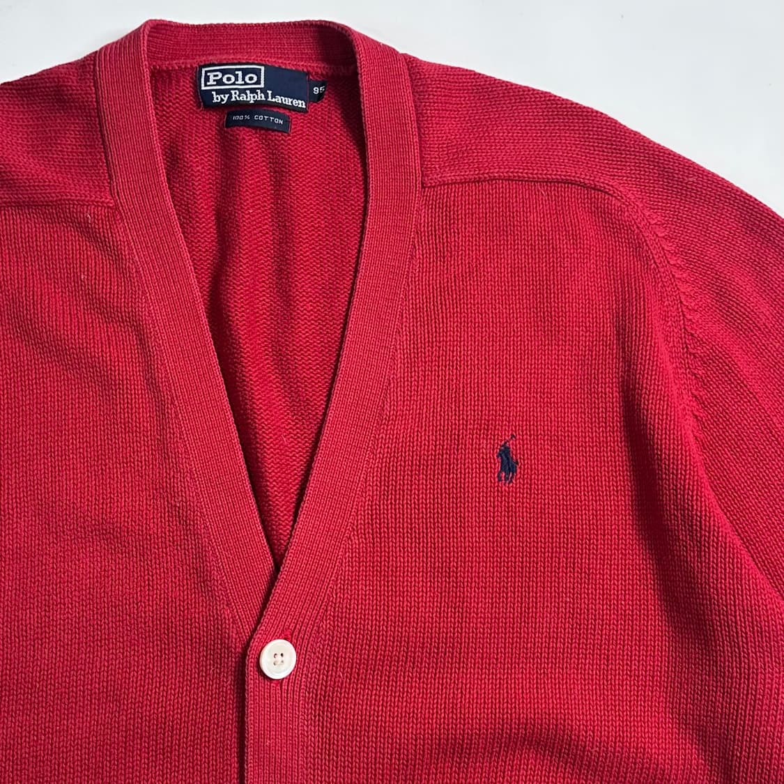 폴로 랄프로렌 레드 코튼 니트 가디건 상품이미지4