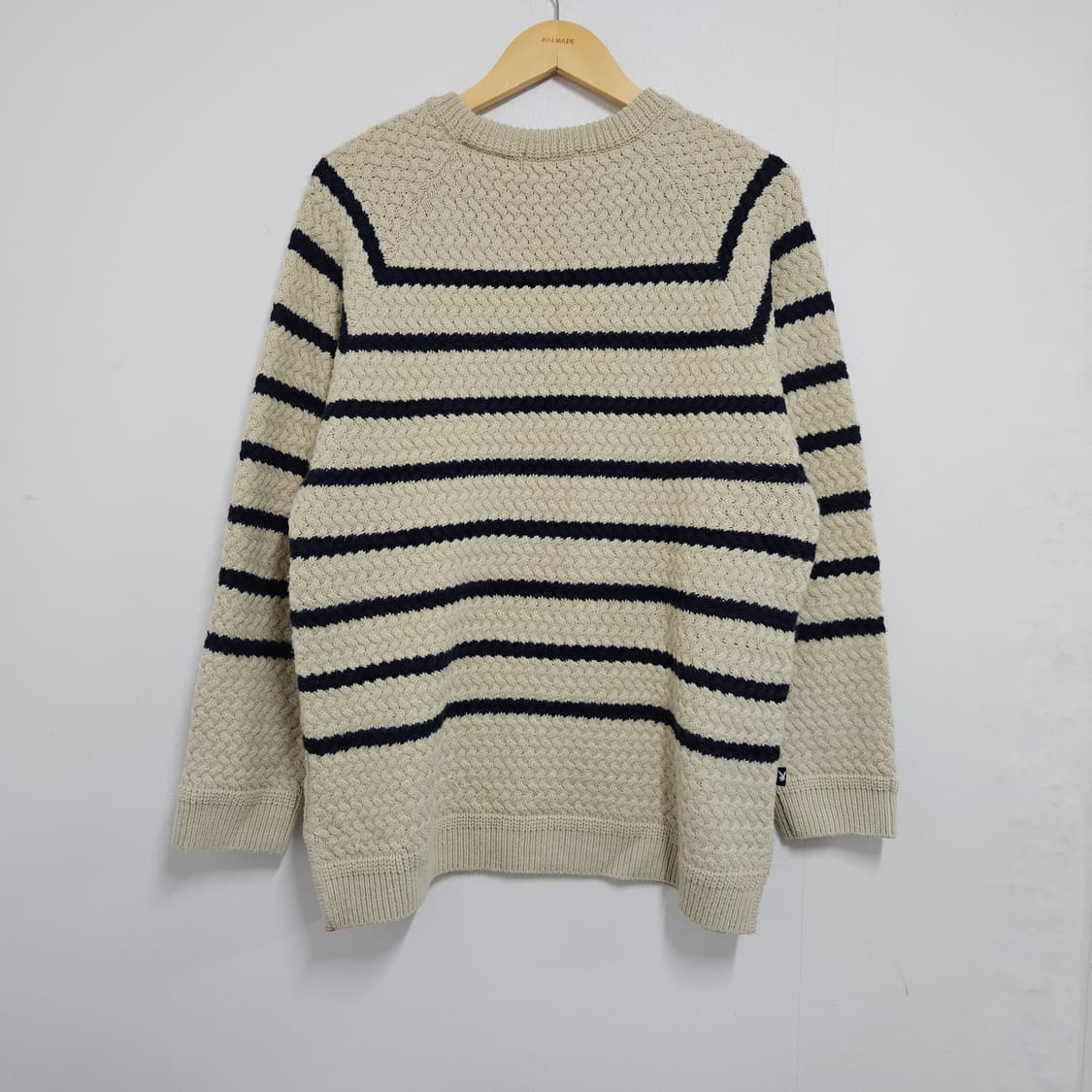 JPN 일본빈티지 아이보리 네이비 스트라이프 니트 L 상품이미지3