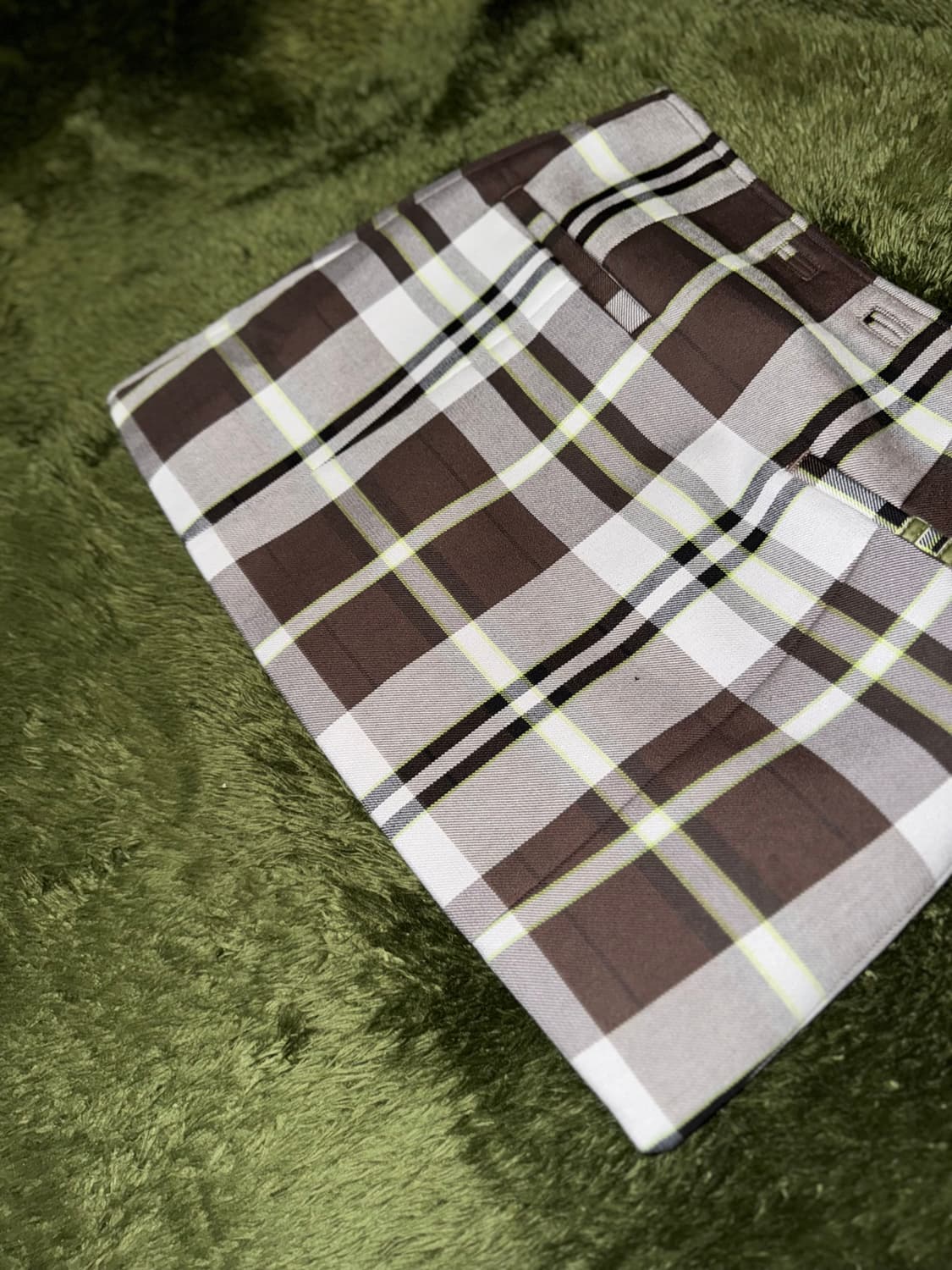 [M] 아디다스 X IVY PARK 플레이드 스커트 브라운 상품이미지3