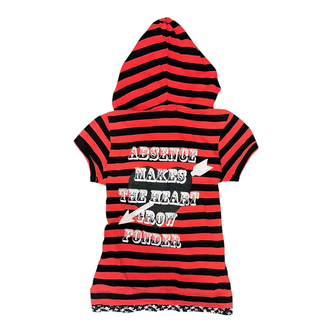 해골패치자수 레이어드 단가라 후드 반팔티 펑크키치y2k 상품이미지4