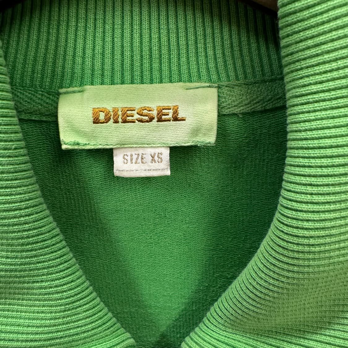 00s 디젤 집업 자켓 후면 빅 로고 프린팅 포인트 그린 상품이미지6