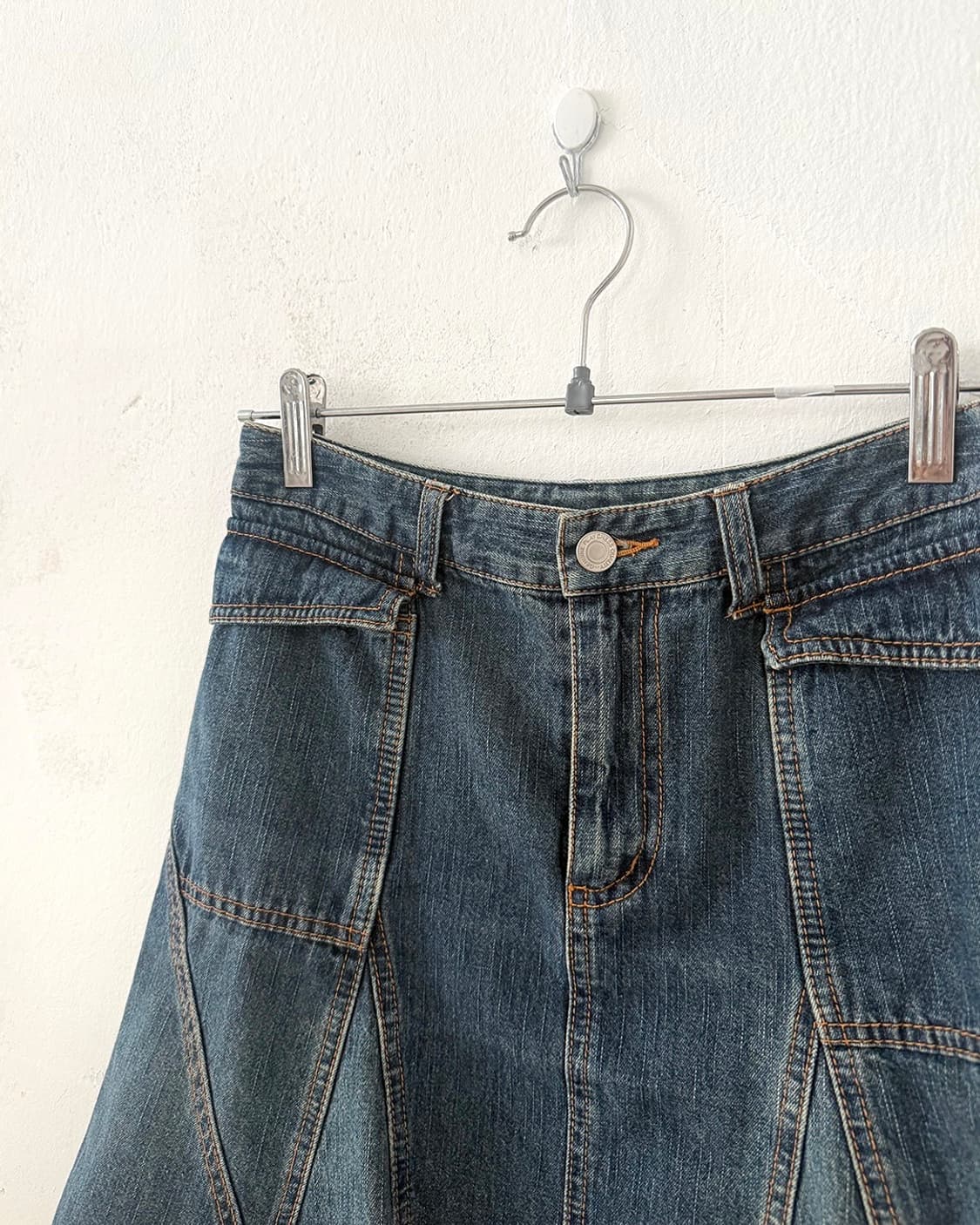 Pocket Detail Flared Denim Midi Skirt 상품이미지8
