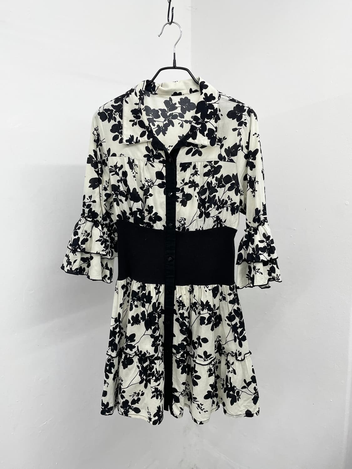 오리엔탈 플로럴 셔링 원피스 상품이미지5