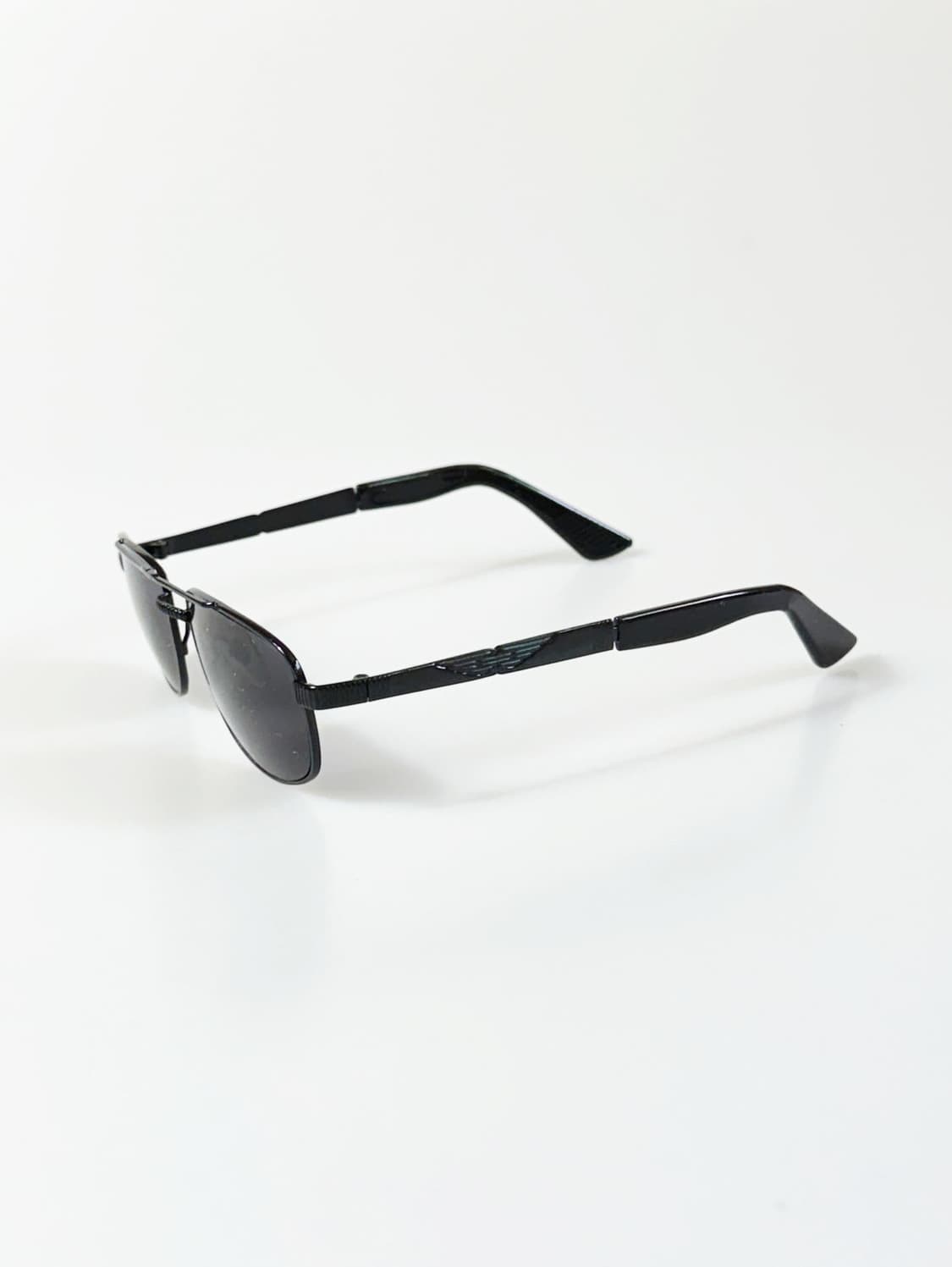 90s 블랙 메탈 스퀘어 보잉 프레임 빈티지 선글라스 상품이미지3
