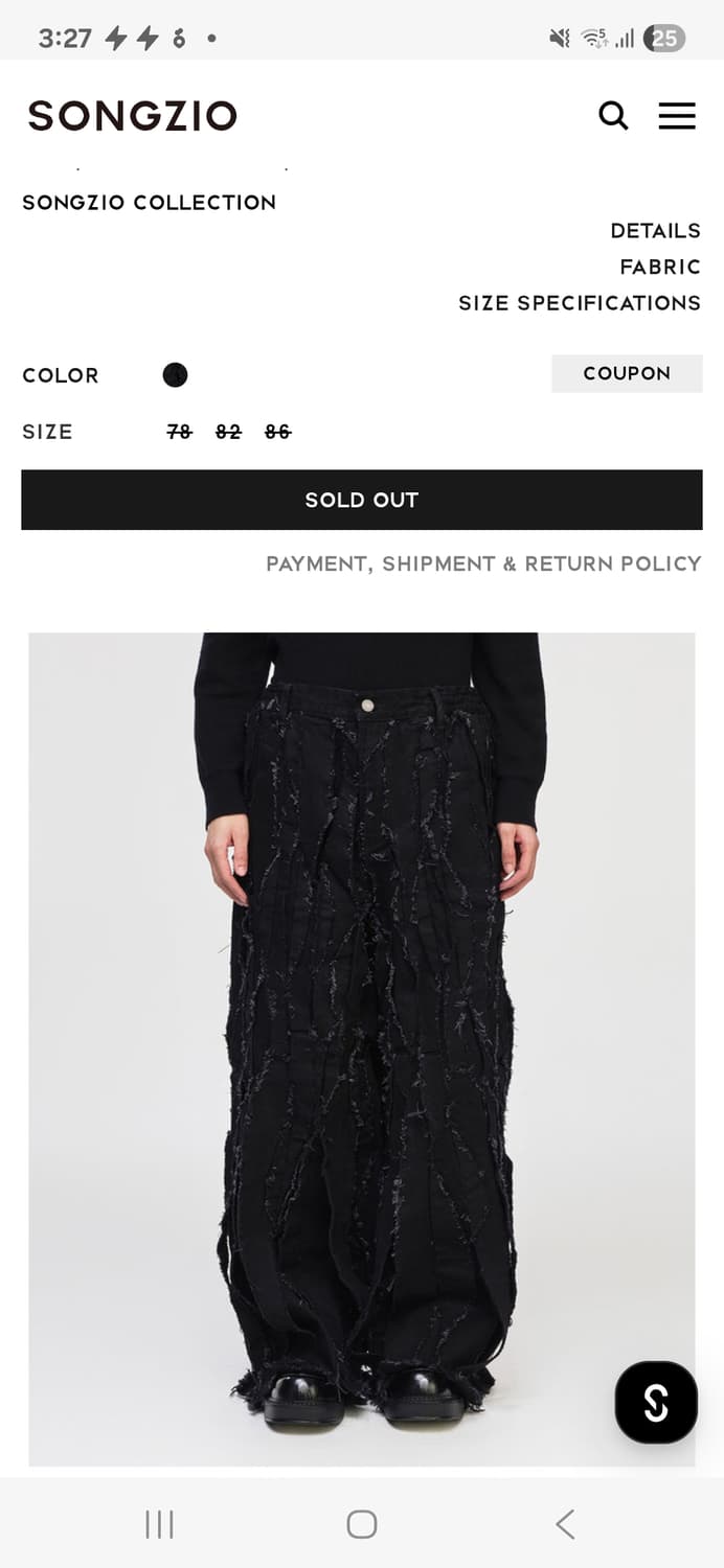 (82) 송지오 어시메트릭 플리츠 데님 블랙
SH5PT731BK 상품이미지4