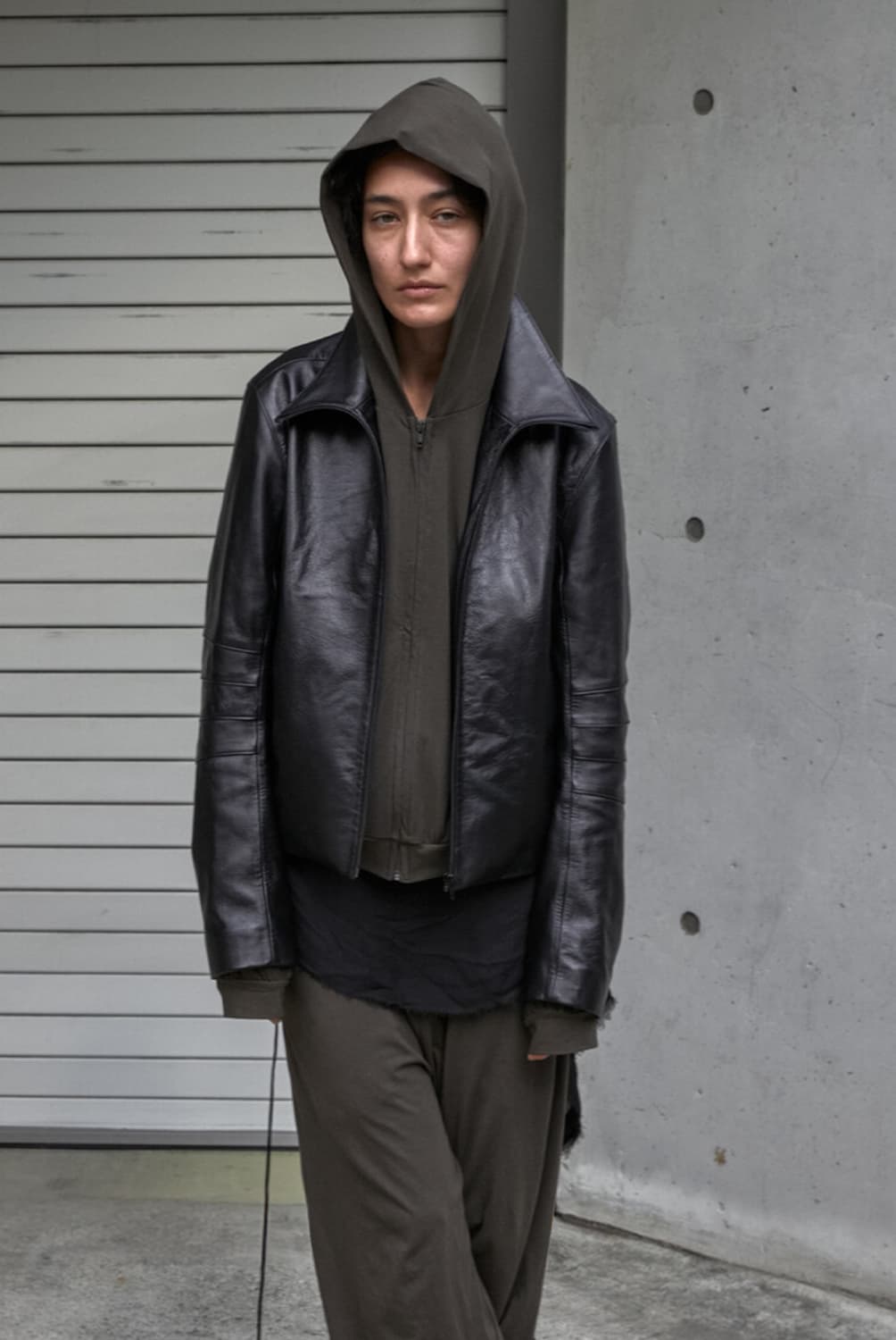 (3) mudule appendix leather jacket 블랙 상품이미지1