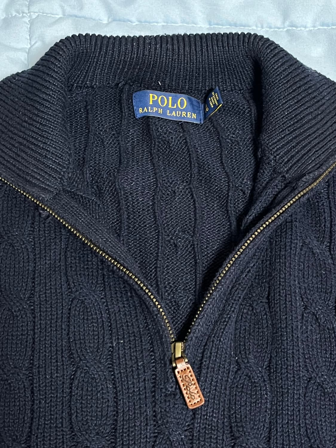 폴로 하프집업 반집업 꽈배기 케이블 니트 스웨터 xl 팔아요! 상품이미지3