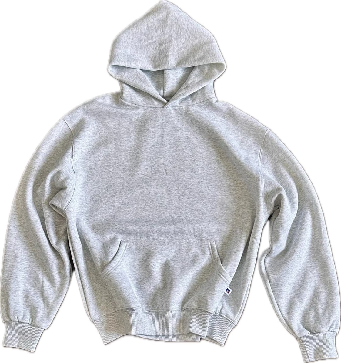 [ L ] 러셀 후드티 화이트 멜란지 그레이 상품이미지1