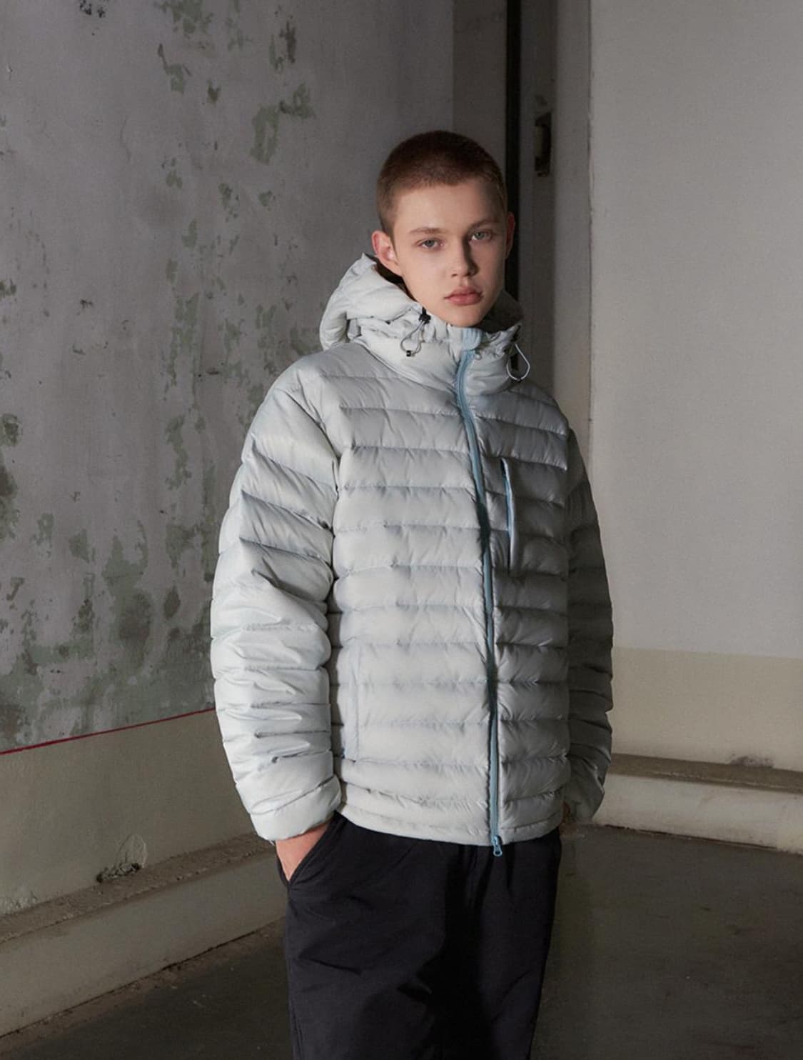 (새상품) 레테르코모 서픽 윈드 라이트 패딩 경량패딩 스카이블루 L 상품이미지5