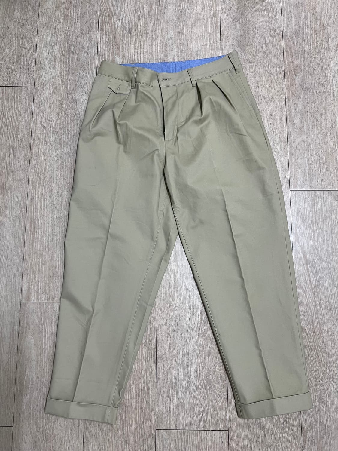 빔즈플러스 beams+ 베이지색 핀턱 와이드 팬츠 s (30)  상품이미지1