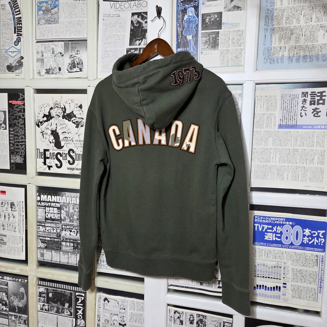 루츠 캐나다 로고 카키 밀리터리 후드티 상품이미지1