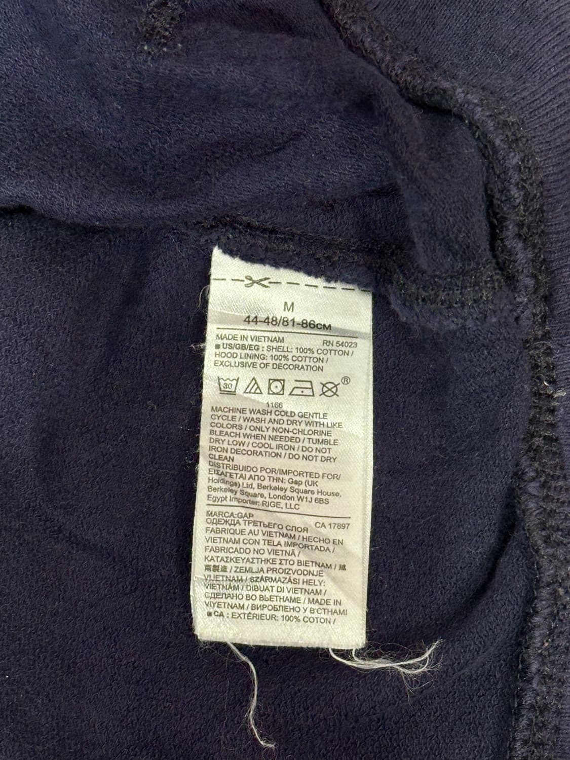 Gap 유니온잭 y2k 빅 로고 네이비 후드티 M 상품이미지8