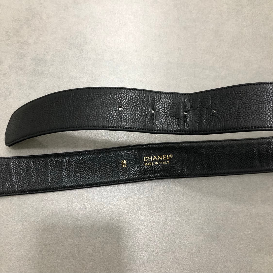 샤넬 금장 체인 이태리 레더 가죽 벨트 85/34 상품이미지5