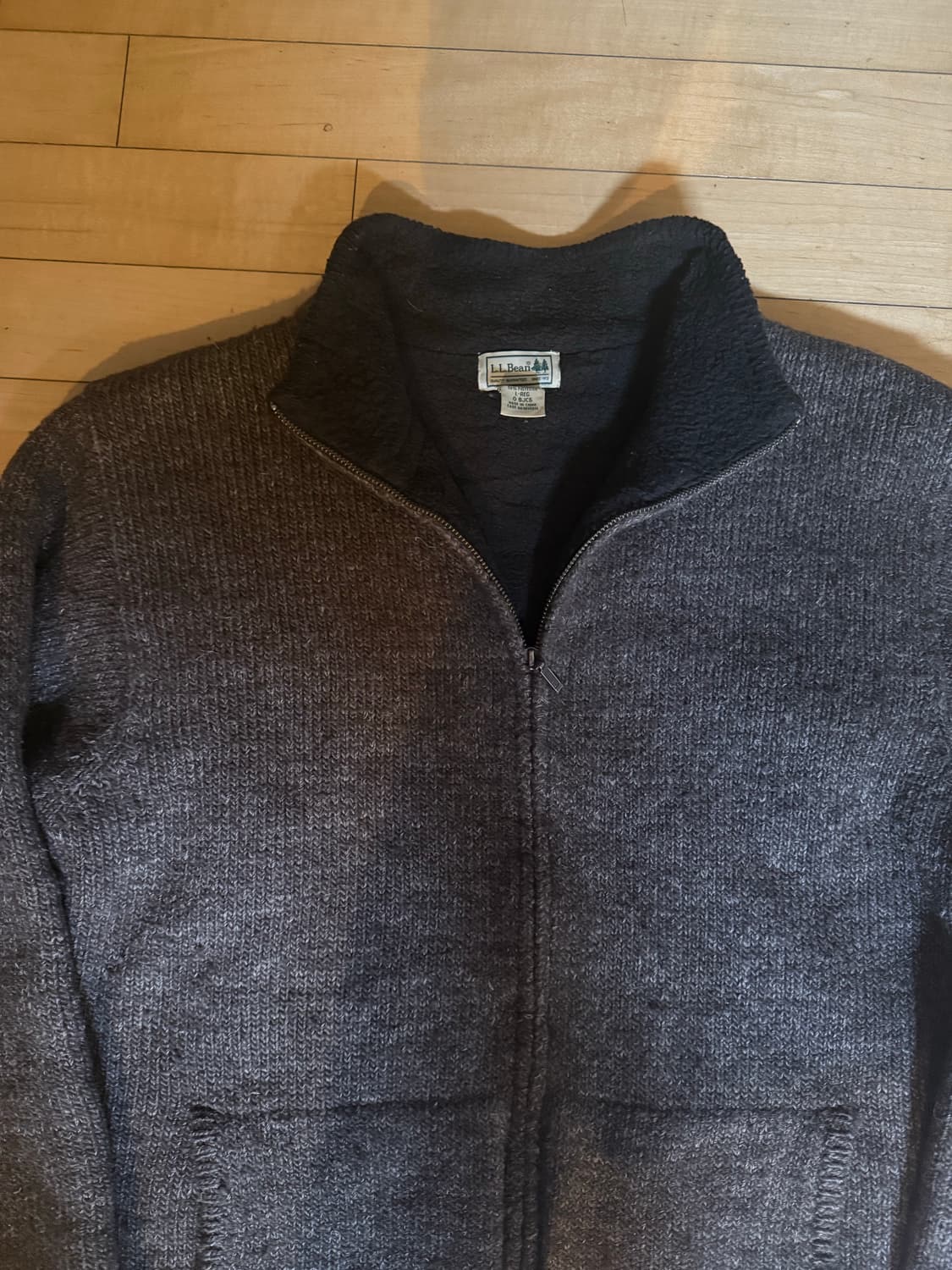 L.L.Bean 엘엘빈 울 집업 니트 자켓 L 상품이미지1