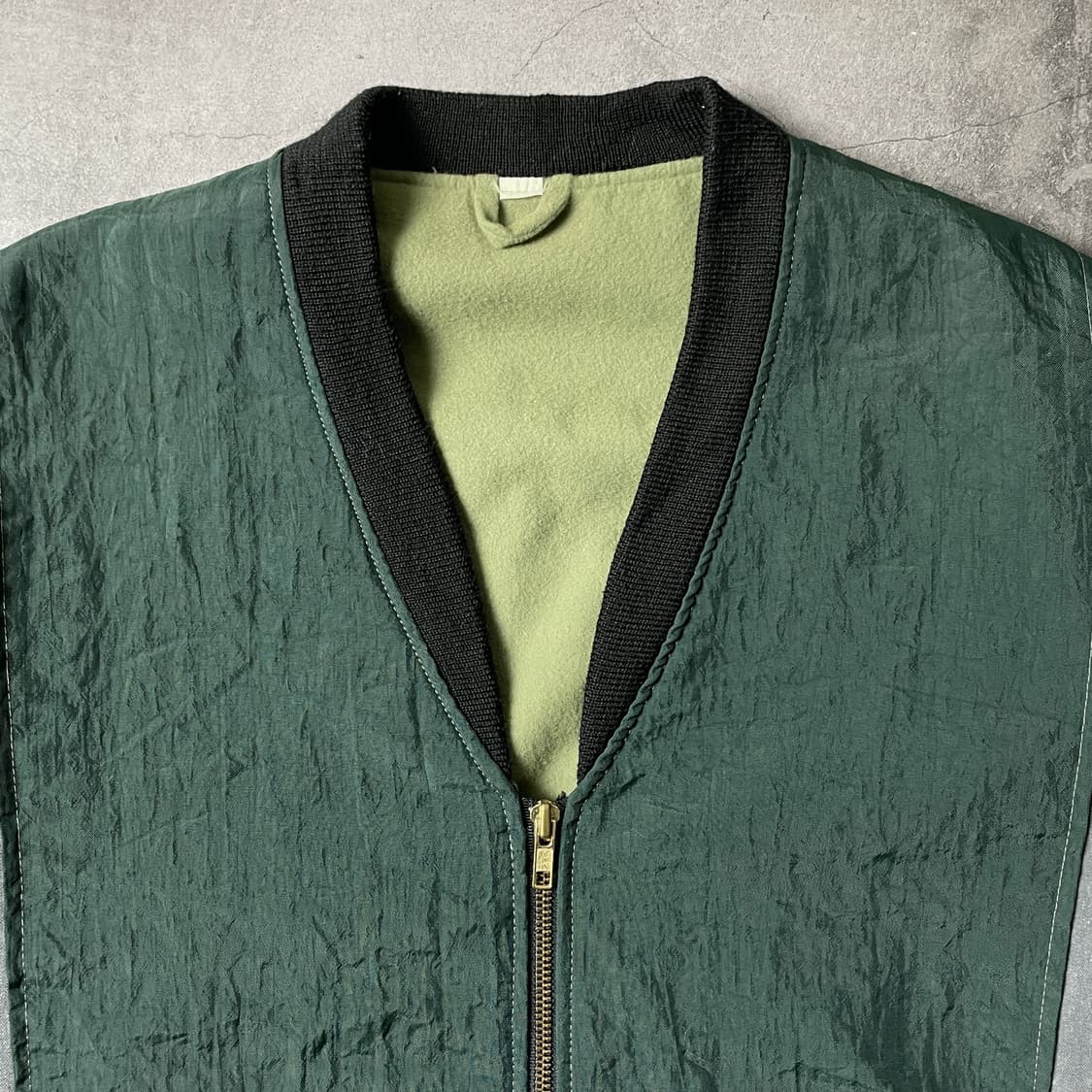 UNKNOWN 빈티지 그레이그린 브이넥 봄버 자켓 A00405 상품이미지2