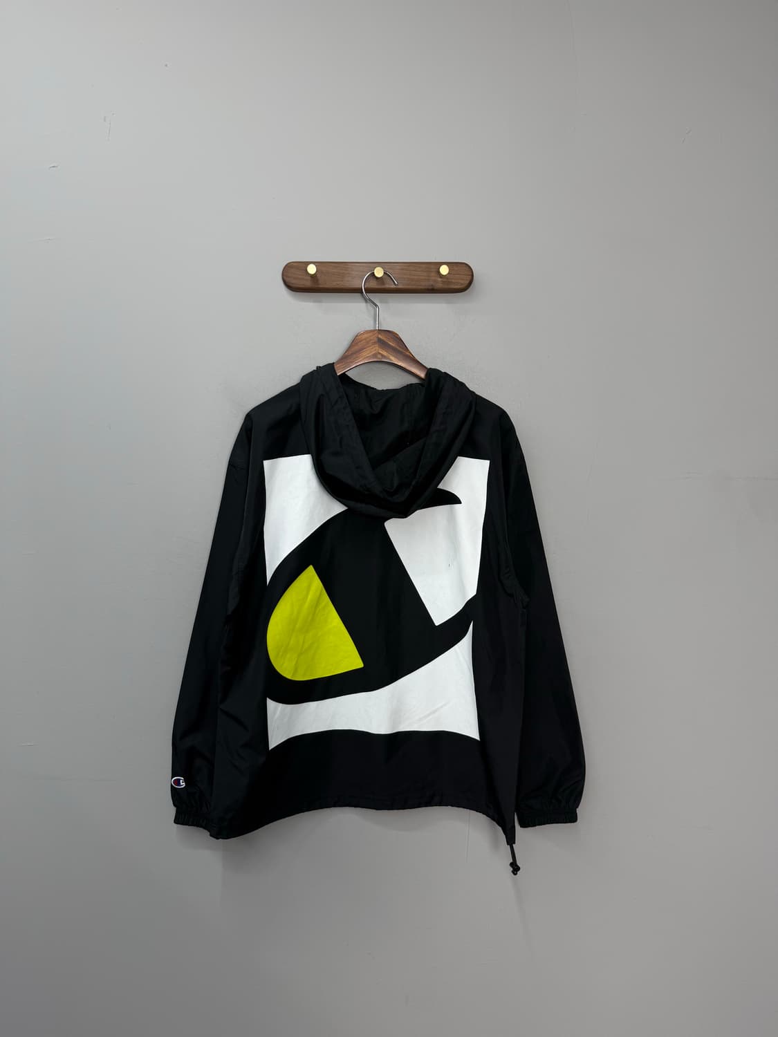 챔피온 아치 로고 빅프린팅 블랙 풀오버 아노락 자켓 H1428 상품이미지5