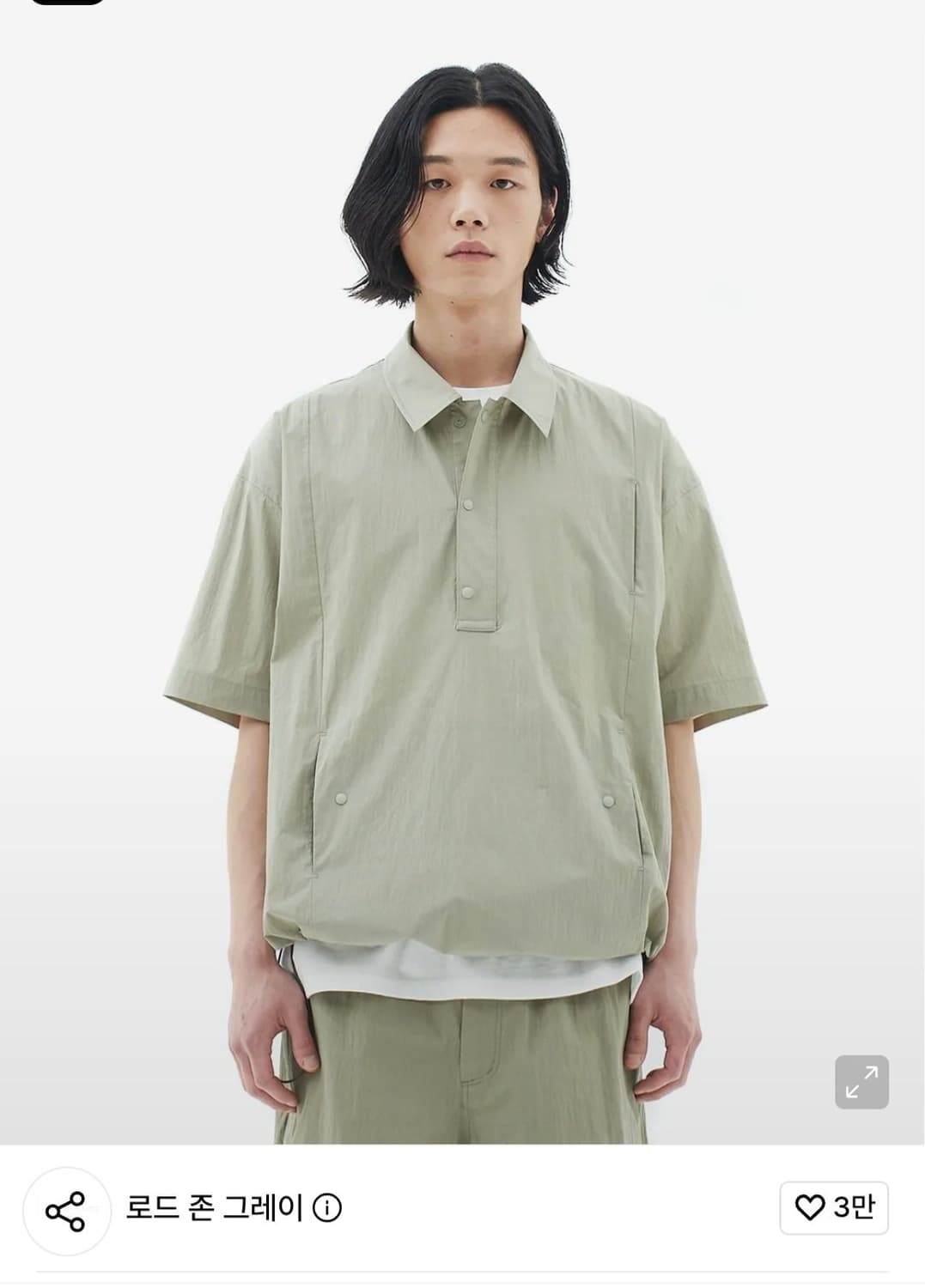 로드존그레이 오버핏 나일론 반팔티 남자110~115 상품이미지1