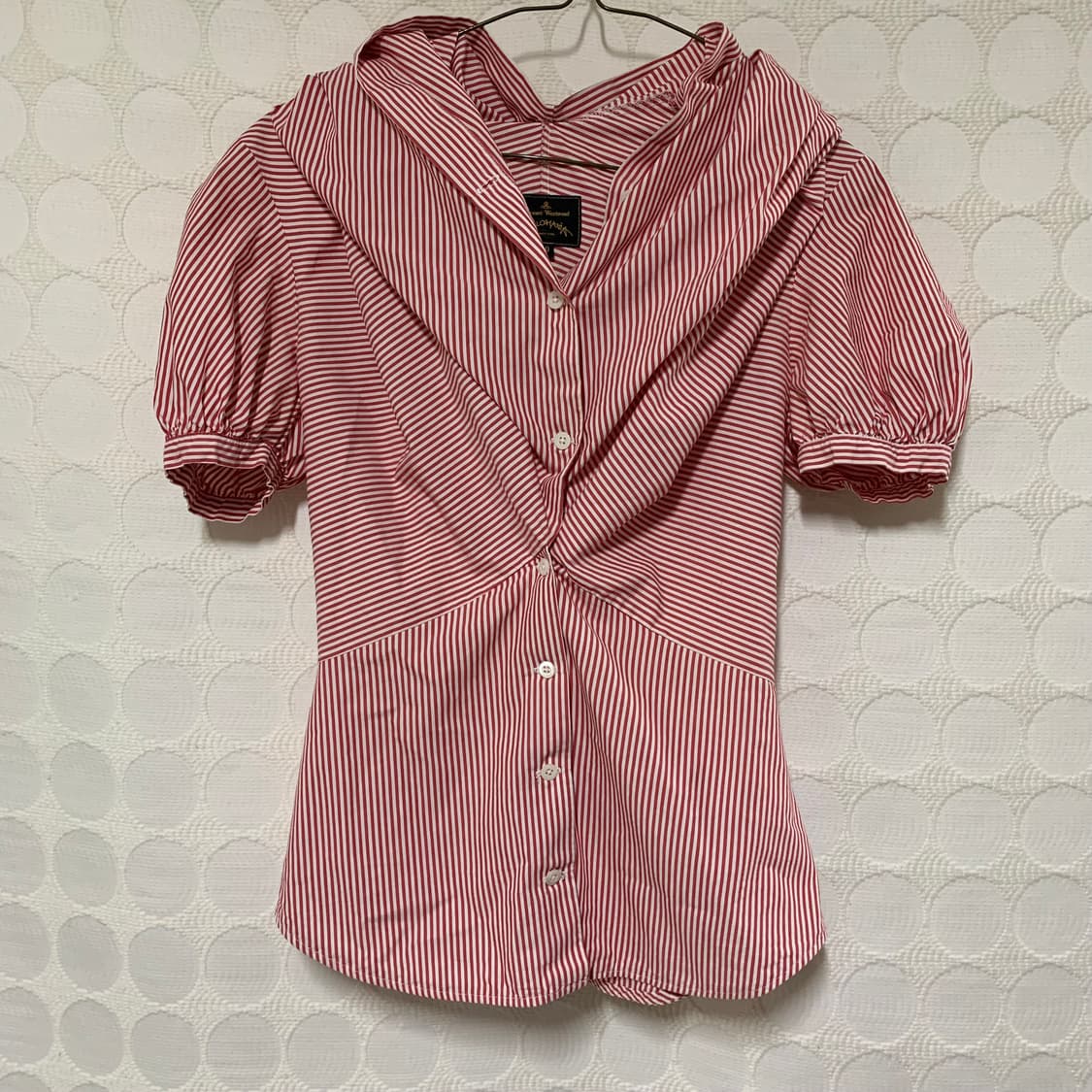 비비안 웨스트우드 레드 스트라이프 후드 반팔 셔츠 상품이미지4