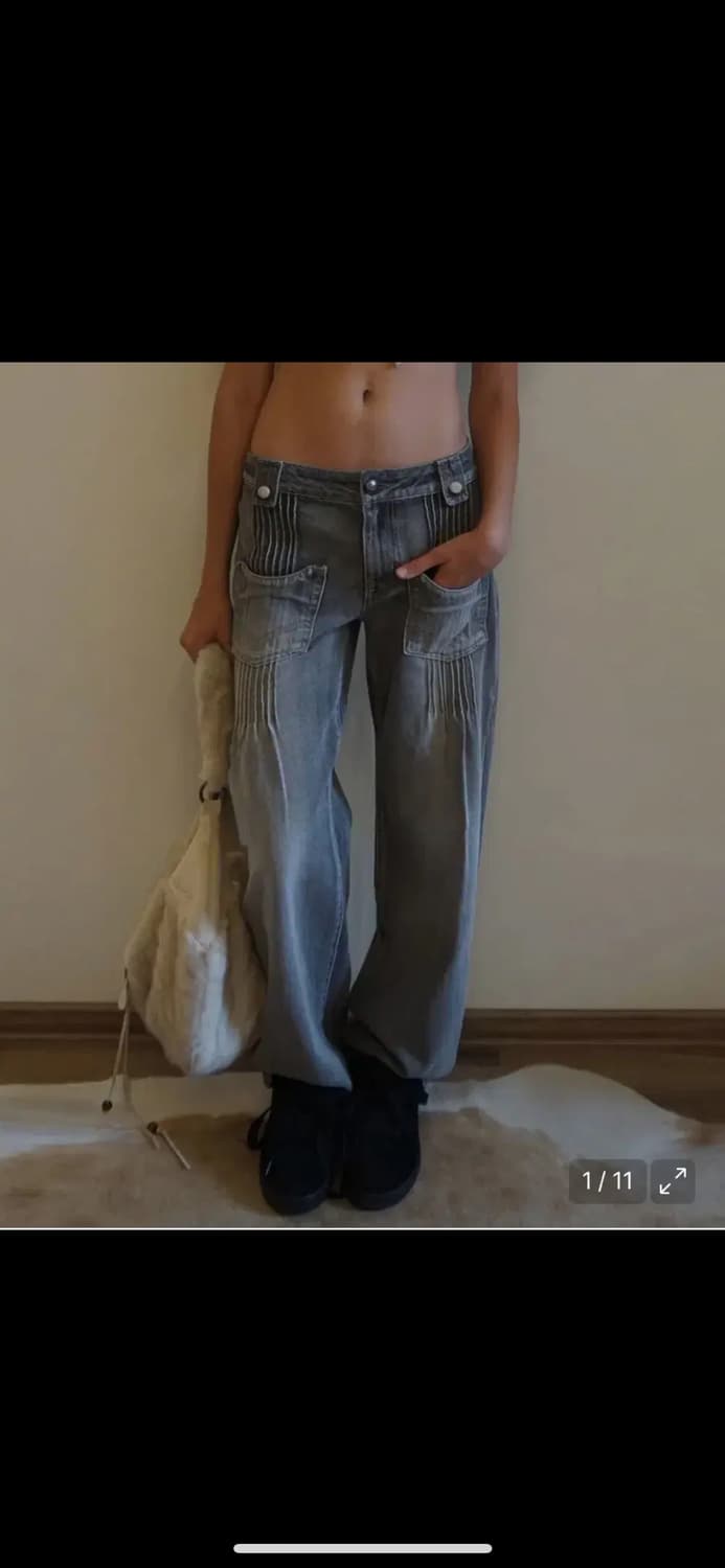 스컬프터 핀턱데님팬츠 상품이미지1