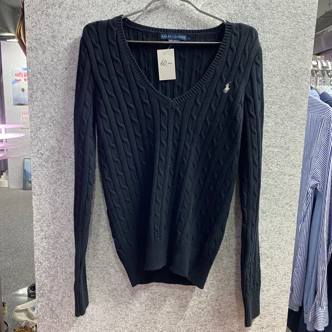 폴로 랄프로렌 화이트포니 블랙 브이넥 니트 B3972  상품이미지2