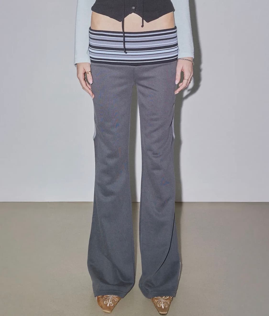 스컬프터 컷 아웃 스트라이프 스웻 팬츠 차콜 xl 상품이미지1