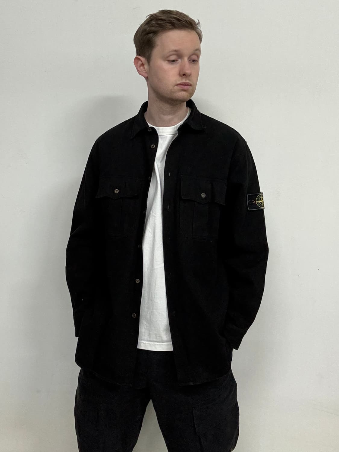 95AW 스톤 아일랜드 그린 엣지 밀리터리 데님 오버셔츠 상품이미지1