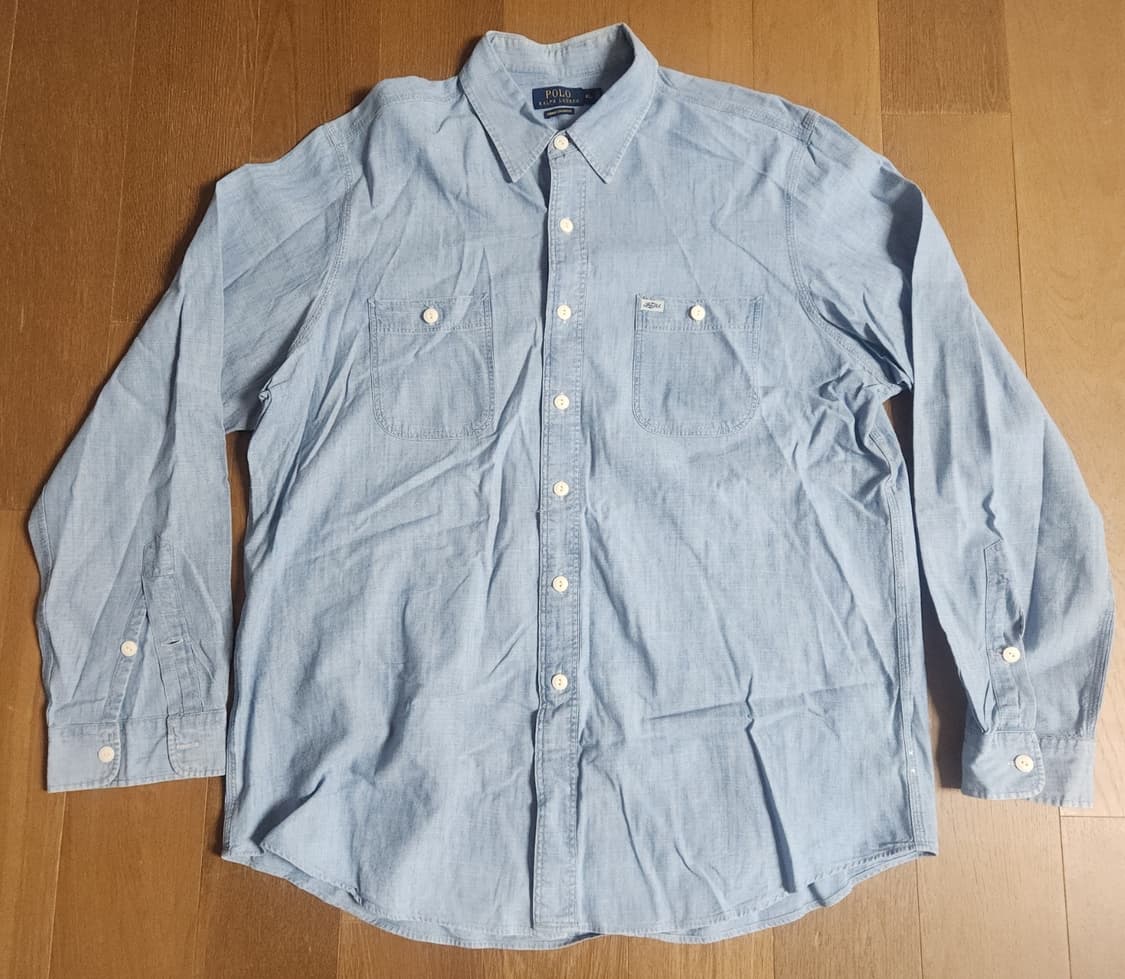 폴로 랄프로렌 샴브레이 데님 투포켓 셔츠(XL) 상품이미지1