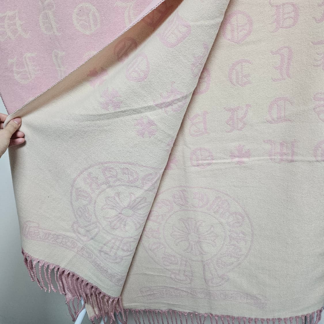 크롬하츠 스타일 더블컬러 머플러 딸기우유 새상품 상품이미지2