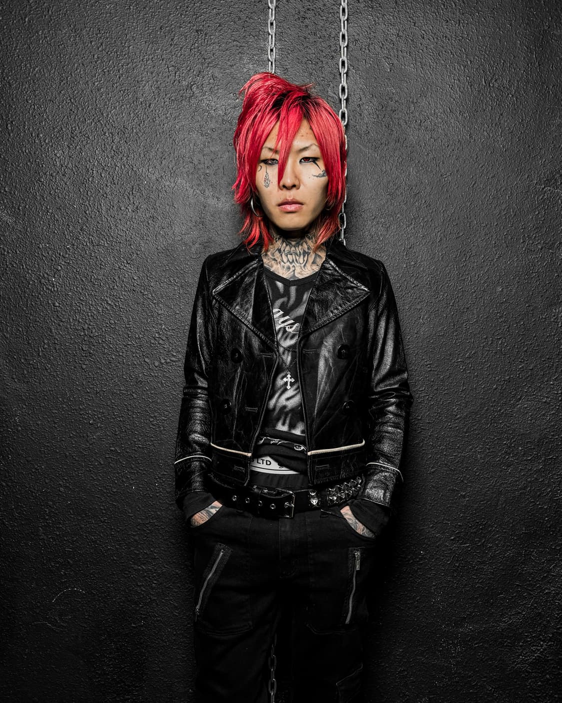 Black Double Leather Jacket 상품이미지1