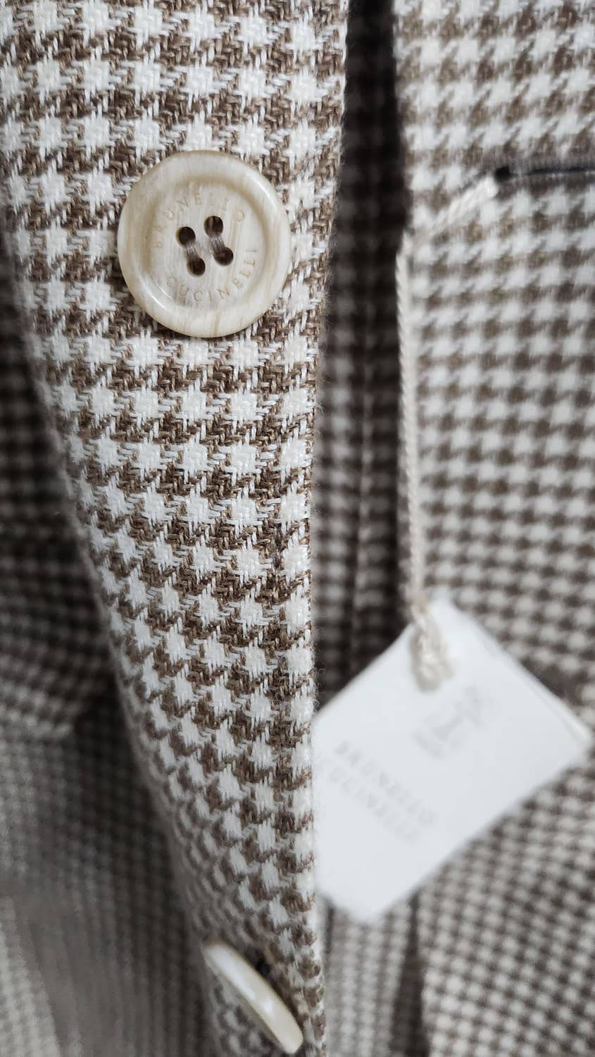 브루넬로 쿠치넬리 피크트 라펠 하운드 투스 싱글 자켓 상품이미지3